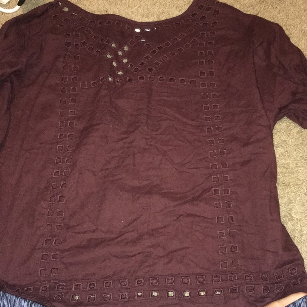 brown old navy 3/4 shirt